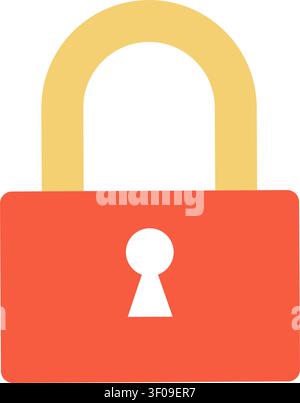 Closed lock icon symbolizing protected access, account security, privacy, encryption, authentication, and confidential data protection for websites, s Stock Vector