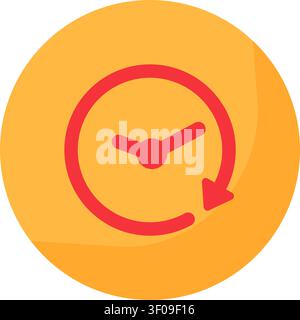 History icon symbolizing activity log, timeline, recent actions, time tracking, workflow history, and application records for digital interface projec Stock Vector