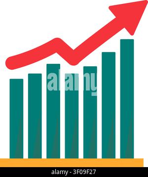 Bar chart icon symbolizing business analytics, financial growth, performance measurement, statistics, and data visualization for reporting projects Stock Vector