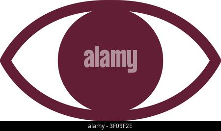 Eye icon symbolizing visibility, monitoring, observation, privacy, user awareness, visual access, surveillance, and interface viewing for security, te Stock Vector