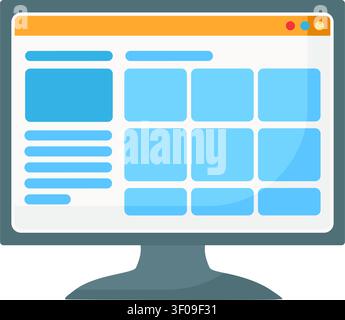Website icon symbolizing web page, online platform, internet browsing, digital interface, and responsive web design for technology and business projec Stock Vector