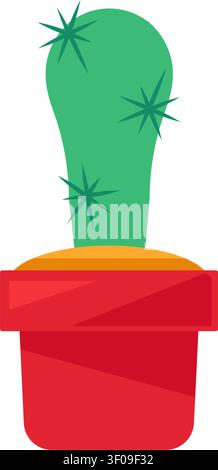 Cactus icon symbolizing indoor plant, office decoration, home interior, nature, and minimalist workspace styling Stock Vector