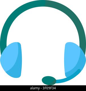 Headset icon symbolizing customer support, online communication, call center service, remote collaboration, and voice communication for business proje Stock Vector