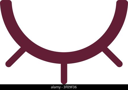 Closed eye icon symbolizing hidden content, privacy mode, invisible status, restricted visibility, sleep, user discretion, and confidential viewing fo Stock Vector