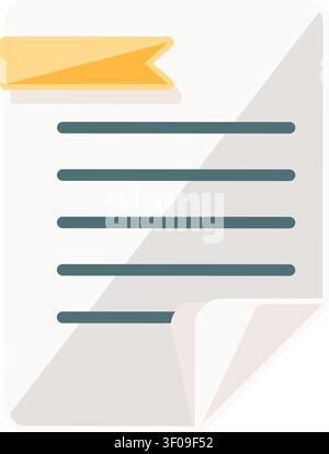 Document icon symbolizing text file, office paperwork, business information, written content, and digital documentation for workplace projects Stock Vector