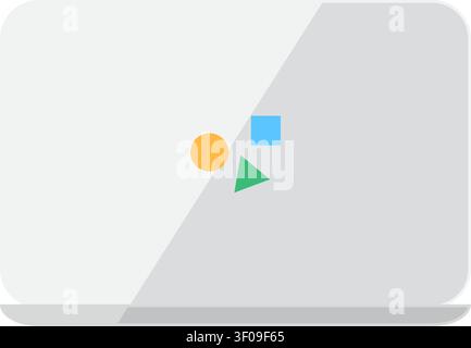 Laptop icon symbolizing portable computing, digital work, business productivity, online communication, and modern technology for office projects Stock Vector