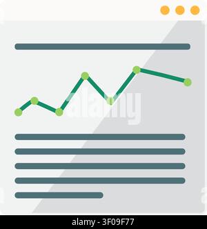 Analytics report icon symbolizing business analysis, performance monitoring, financial reporting, statistics, and data visualization for corporate pro Stock Vector