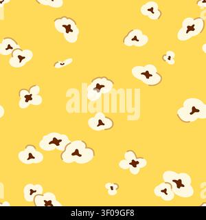 seamless popcorn pattern, perfect for cinema-themed designs, snack packaging, textiles, wrapping paper, party decorations, and food-related branding- Stock Vector