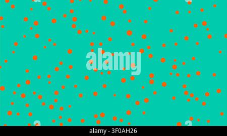 Abstract design with a turquoise background and numerous orange dots, creating a lively and colorful pattern ideal for backgrounds or decorative eleme Stock Photo