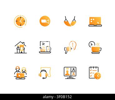 Mental Health Check-In Icons Set Stock Vector