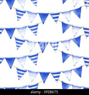Modern Rope Patterns Hand-drawn Seamless Navy Blue Tile Pattern for Royal Upholstery Fabric ...
