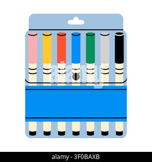 Colorful felt tip pens pack vector stationery icon Stock Vector