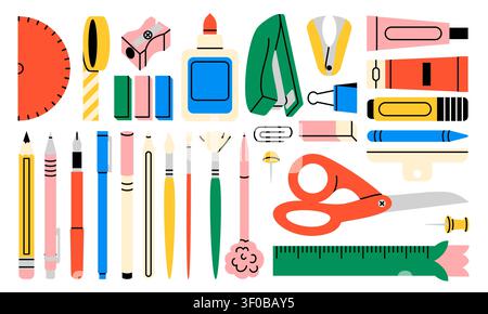 School supplies and office stationery vector set Stock Vector