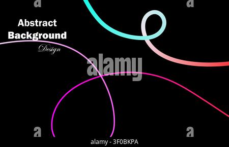 Abstract Background Design with Colorful Lines on Black Stock Vector