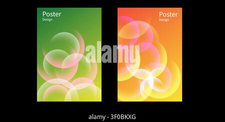 Abstract colorful gradient background with overlapping circles Stock Vector
