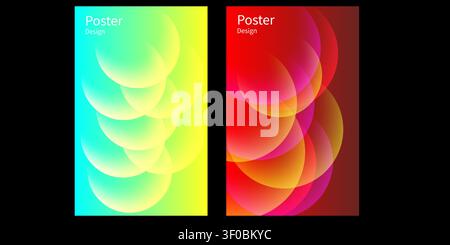 Abstract colorful gradient background with overlapping circles Stock Vector
