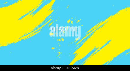 Vibrant Brush Stroke Background with Headline Text Stock Vector