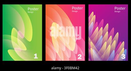 Colorful pastel gradient backgrounds with numbers Stock Vector