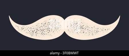 Moustache. Silhouette black white moustache Stock Vector