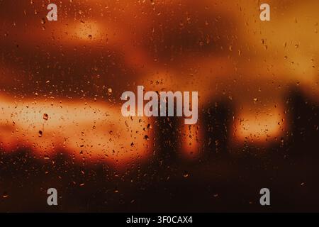 texture of raindrops on a window Stock Photo