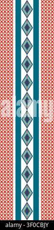 Vector Ukrainian embroidered ornament, traditional vertical folk frame on a white background Stock Vector