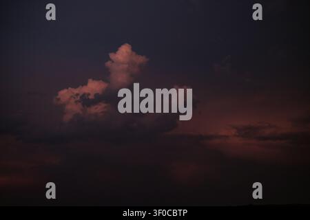 Beautiful  pink sunset sky and clouds Stock Photo