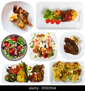 Collage of different meals isolated Stock Photo