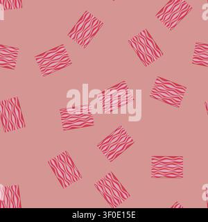 pattern abstract background showing flowing vertical stripes in varying shades of pink and red, creating a vibrant retro pattern reminiscent of 1970s Stock Vector
