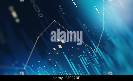 Stock exchange trading chart shows data and trends in market activity Stock Photo