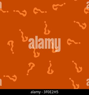 pattern orange, hand drawn question mark representing concepts of doubt, inquiry, questioning, problem, solution, curiosity, asking, decision making, Stock Vector