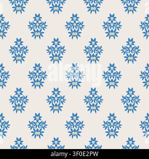 Light Blue Botanical Medallion Vector Art Stock Vector