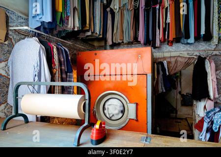 A small laundry business inside the Medina, Marrakech, Morocco, North Africa Stock Photo