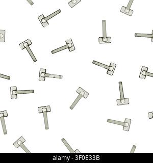 pattern Modern metallic window handle providing practical function for opening and closing windows, enhancing home security and ventilation in residen Stock Vector
