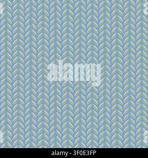 Blue Botanical Leaf Chevron Vector Print Stock Vector