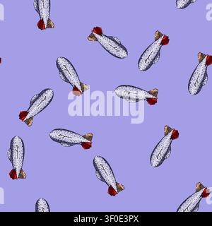 pattern dirigible airship hand drawn. aerostat balloon, flight hydrogen, helium rigid dirigible airship vector sketch illustration Stock Vector