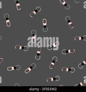 seamless pattern hook key ring clip cartoon. lanyard fob, loop buckle, fastener snap hook key ring clip sign vector Stock Vector