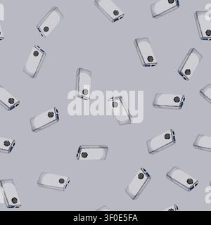 seamless pattern phone power bank cartoon. phone power bank sign vector Stock Vector