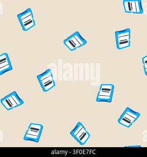 pattern files sd card cartoon. videos music, data format, device camera files sd card sign. seamless vector illustration Stock Vector