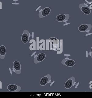 pattern system ip camera cartoon. technology control, cam guard, internet equment system ip camera sign. seamless vector illustration Stock Vector