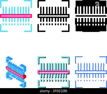 types webshop scanning barcode icon vector. webshop scanning barcode sign. color symbol Stock Vector
