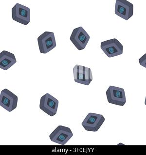 pattern vein biometric security device cartoon. scanner technology, access control, identification verification vein biometric security device sign. s Stock Vector