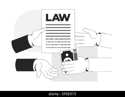Lawmaking manipulation line illustration concept Stock Vector