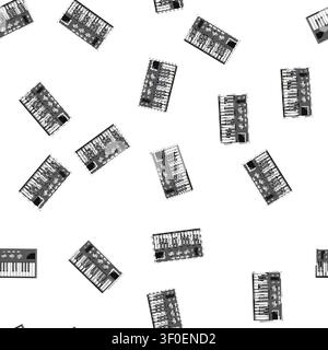 pattern studio synthesizer audio cartoon. studio synthesizer audio sign vector Stock Vector