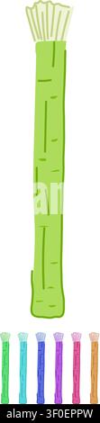 Miswak, a natural teeth cleaning stick, providing a traditional and ecological solution for daily dental care, representing wellness and a healthy lif Stock Vector