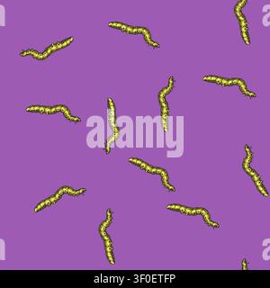 pattern larva caterpillar hand drawn. butterfly bug, cocoon insect, nature animal larva caterpillar vector sketch illustration Stock Vector