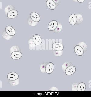 seamless pattern power smar plug cartoon. power smar plug sign vector Stock Vector
