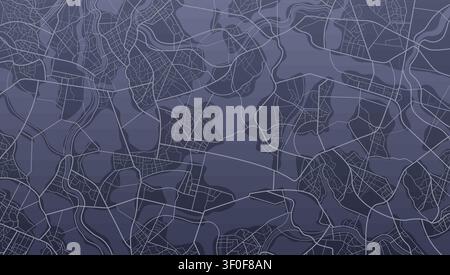 Monochromatic purple city map background with river. Vector illustration. Stock Vector