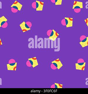 seamless pattern overlay risograph effect cartoon. vintage aesthetic, art graphic, color layer overlay risograph effect sign vector Stock Vector