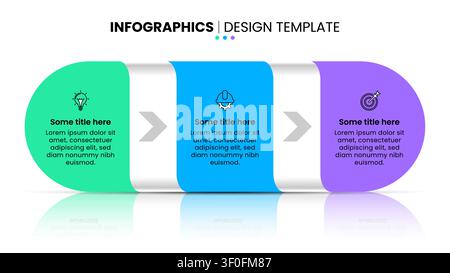 Infographic template with icons and 3 options or steps. Can be used for workflow layout, diagram, banner, webdesign. Vector illustration Stock Vector