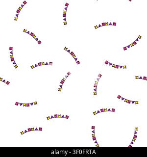 pattern eerie halloween garland cartoon. haunted ghostly, witchy pumpkin, skeleton cobweb eerie halloween garland sign vector Stock Vector